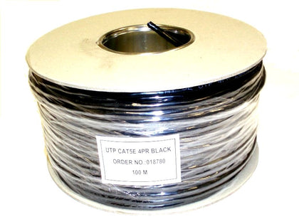 100m WEBRO 100MHz CAT5e PE Black (Drum)