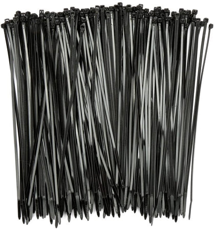 200pcs Cable Ties Black 240mm Self Locking Zip Ties Plastic Nylon - Black