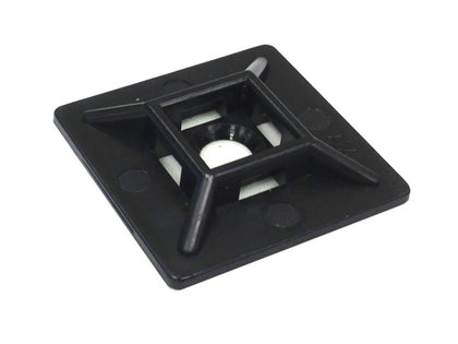 (100) 28mm x 28mm Cable Tie Mounts Black