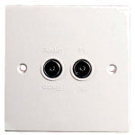 Budget Uhf-Fm Diplex Flush Outlet Plate